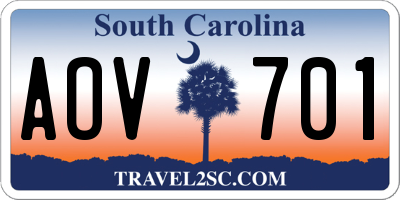 SC license plate AOV701