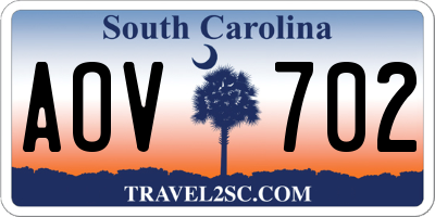 SC license plate AOV702