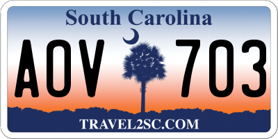 SC license plate AOV703