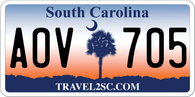 SC license plate AOV705