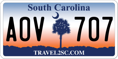 SC license plate AOV707