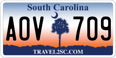 SC license plate AOV709