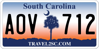 SC license plate AOV712