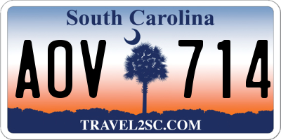 SC license plate AOV714