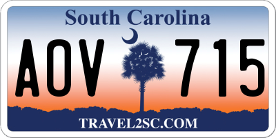 SC license plate AOV715