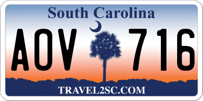 SC license plate AOV716