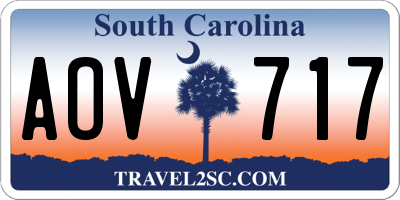 SC license plate AOV717