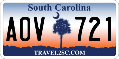 SC license plate AOV721