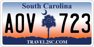 SC license plate AOV723