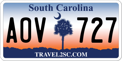 SC license plate AOV727