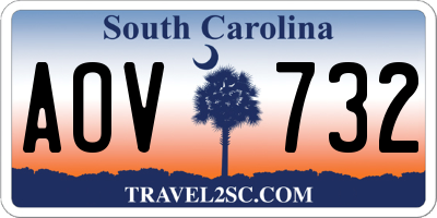 SC license plate AOV732