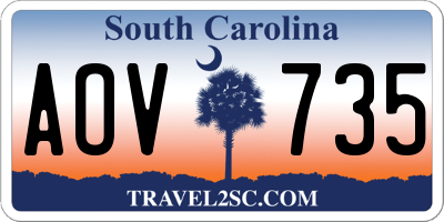 SC license plate AOV735
