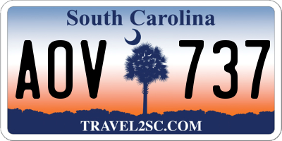 SC license plate AOV737