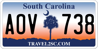 SC license plate AOV738