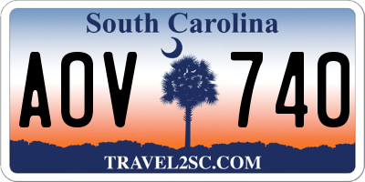 SC license plate AOV740