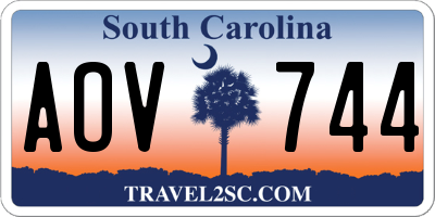SC license plate AOV744