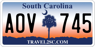 SC license plate AOV745