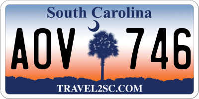 SC license plate AOV746