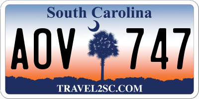 SC license plate AOV747