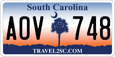 SC license plate AOV748