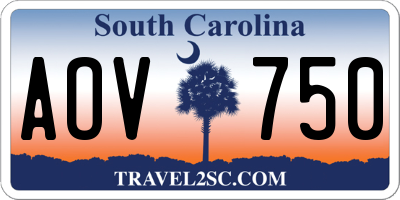 SC license plate AOV750