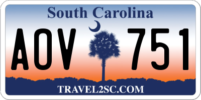 SC license plate AOV751