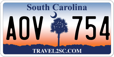SC license plate AOV754