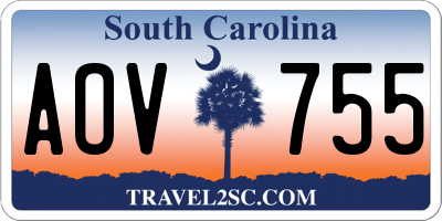 SC license plate AOV755