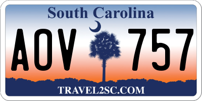 SC license plate AOV757