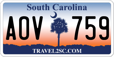 SC license plate AOV759