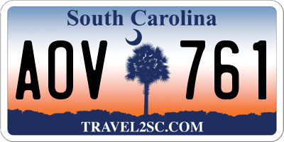 SC license plate AOV761