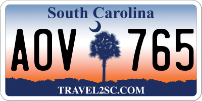 SC license plate AOV765