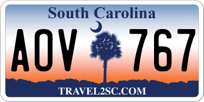 SC license plate AOV767