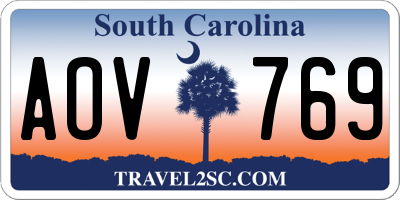SC license plate AOV769