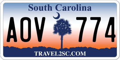 SC license plate AOV774