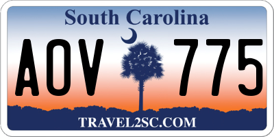 SC license plate AOV775