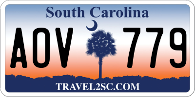 SC license plate AOV779