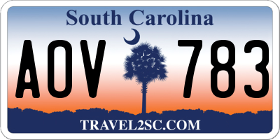 SC license plate AOV783