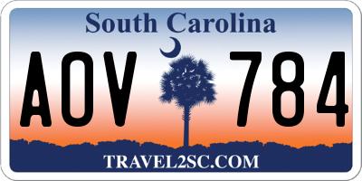 SC license plate AOV784