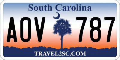 SC license plate AOV787