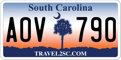 SC license plate AOV790