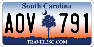 SC license plate AOV791