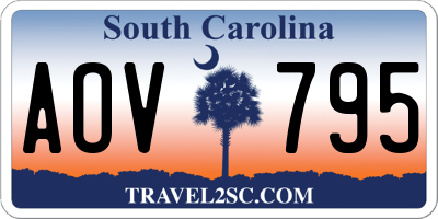 SC license plate AOV795