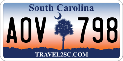 SC license plate AOV798