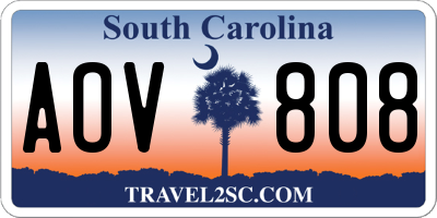 SC license plate AOV808