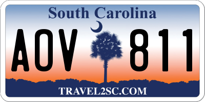 SC license plate AOV811