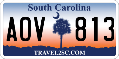SC license plate AOV813