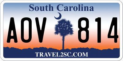 SC license plate AOV814