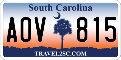 SC license plate AOV815