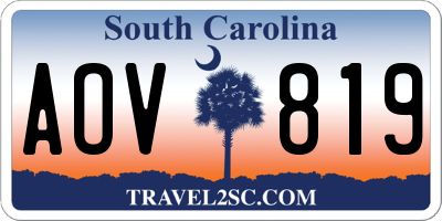 SC license plate AOV819
